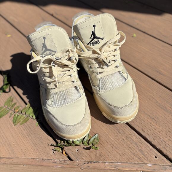 Nike Air Jordan 4 Retro OFF WHITE Sail CV9388-100 Size 8.5 Sneakers Shoes main image 8
